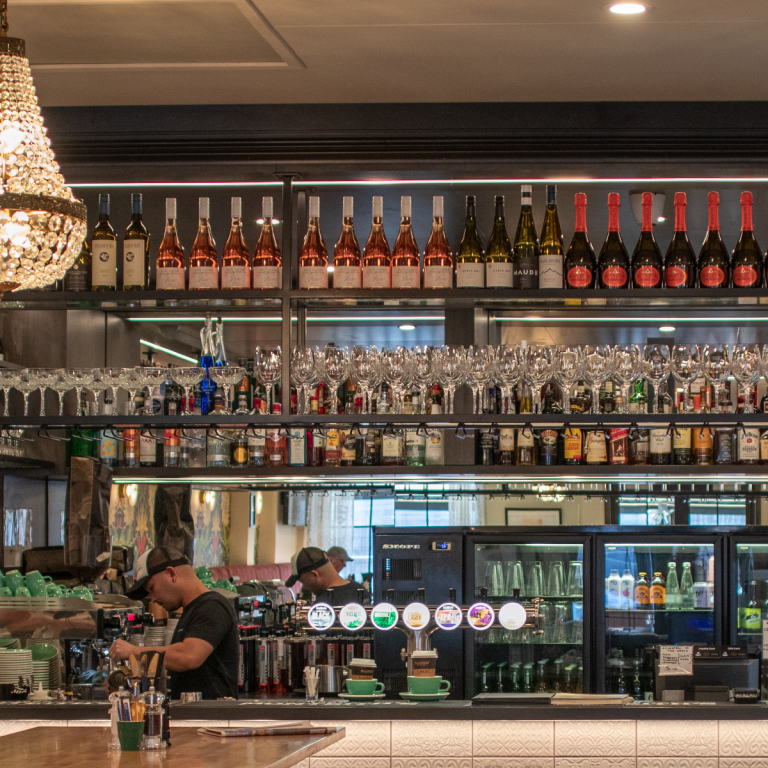 Thatcher and Small bar and interior